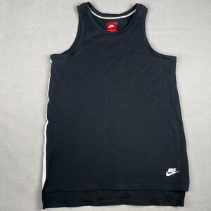 Nike Tech Fleece Tank Top Men M Black White Active Athleisure Gym Top 727353-010